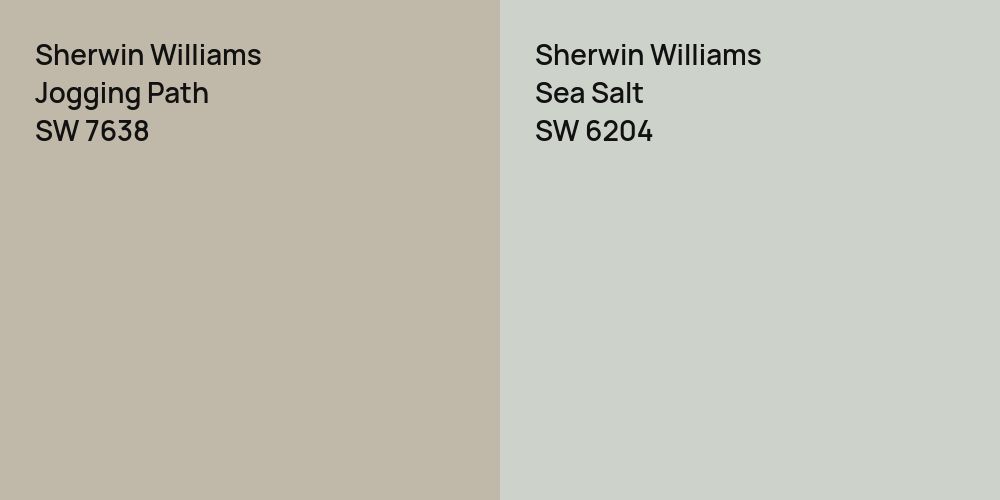 Sherwin Williams Jogging Path vs. Sherwin Williams Sea Salt