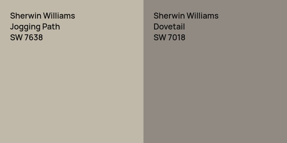 Sherwin Williams Jogging Path vs. Sherwin Williams Dovetail