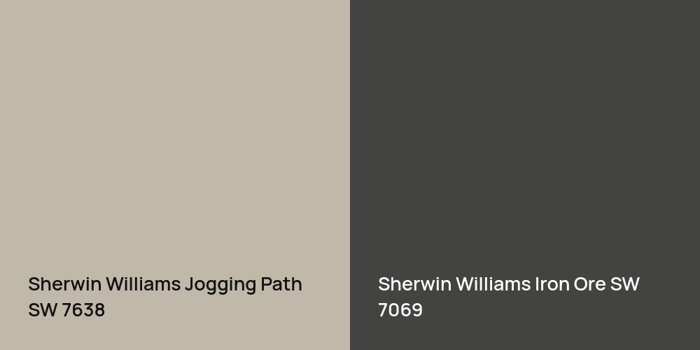 Sherwin Williams Jogging Path vs. Sherwin Williams Iron Ore