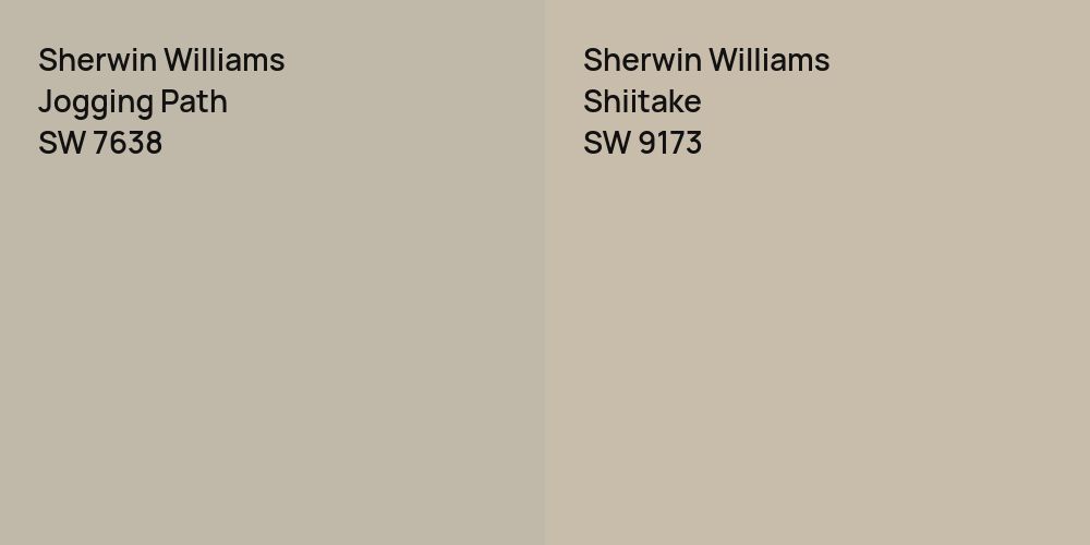 Sherwin Williams Jogging Path vs. Sherwin Williams Shiitake