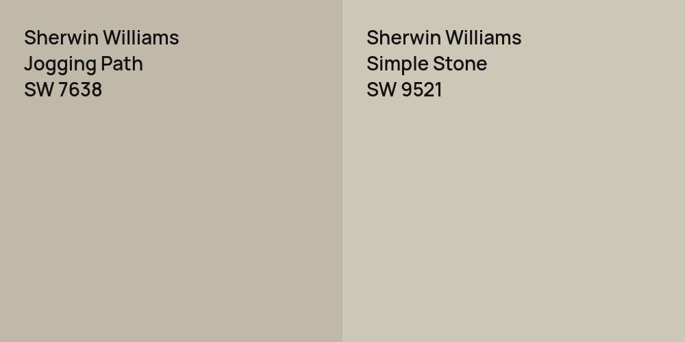 Sherwin Williams Jogging Path vs. Sherwin Williams Simple Stone