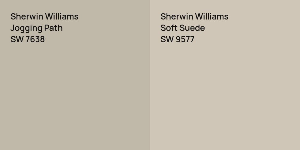 Sherwin Williams Jogging Path vs. Sherwin Williams Soft Suede