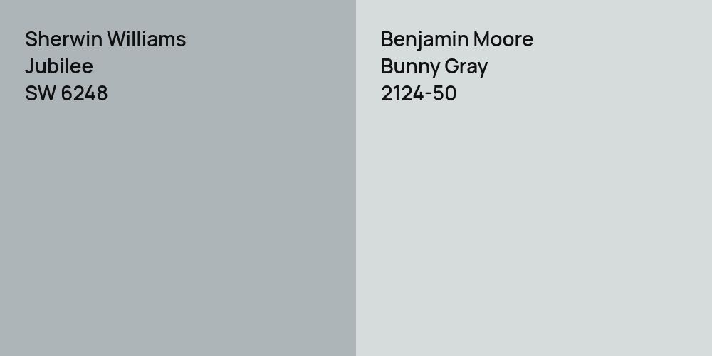 Sherwin Williams Jubilee vs. Benjamin Moore Bunny Gray