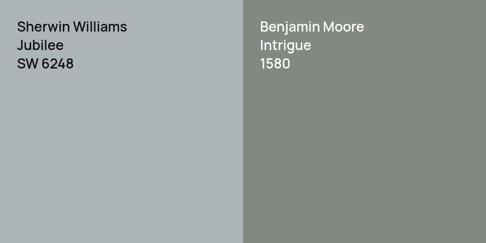 Sherwin Williams Jubilee vs. Benjamin Moore Intrigue