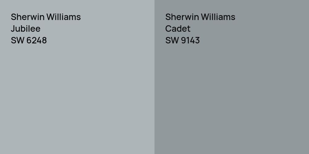 Sherwin Williams Jubilee vs. Sherwin Williams Cadet