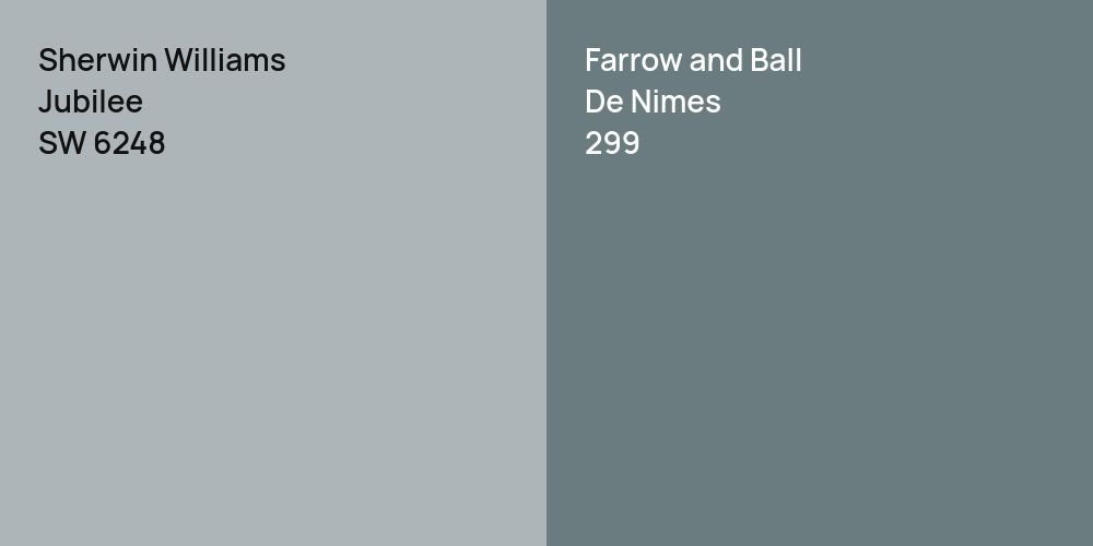 Sherwin Williams Jubilee vs. Farrow and Ball De Nimes