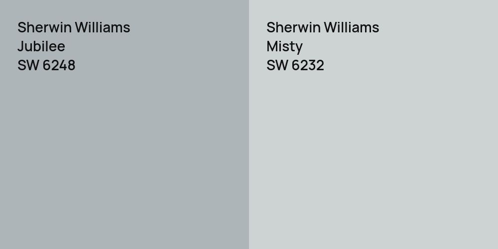 Sherwin Williams Jubilee vs. Sherwin Williams Misty