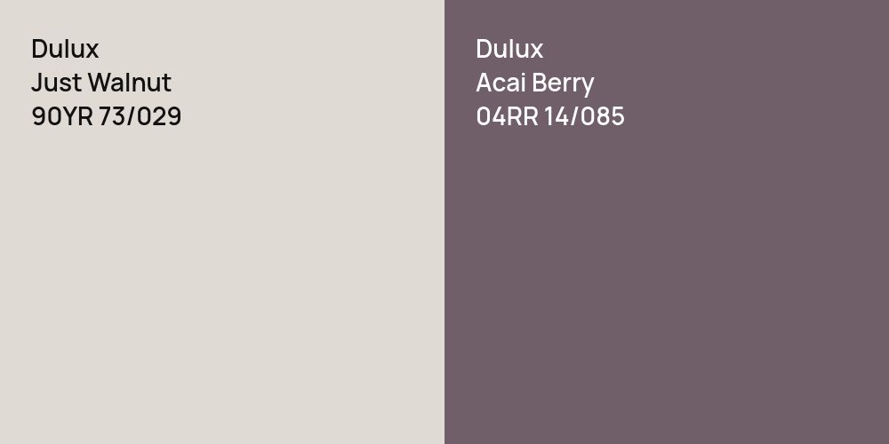 Dulux Just Walnut vs. Dulux Acai Berry