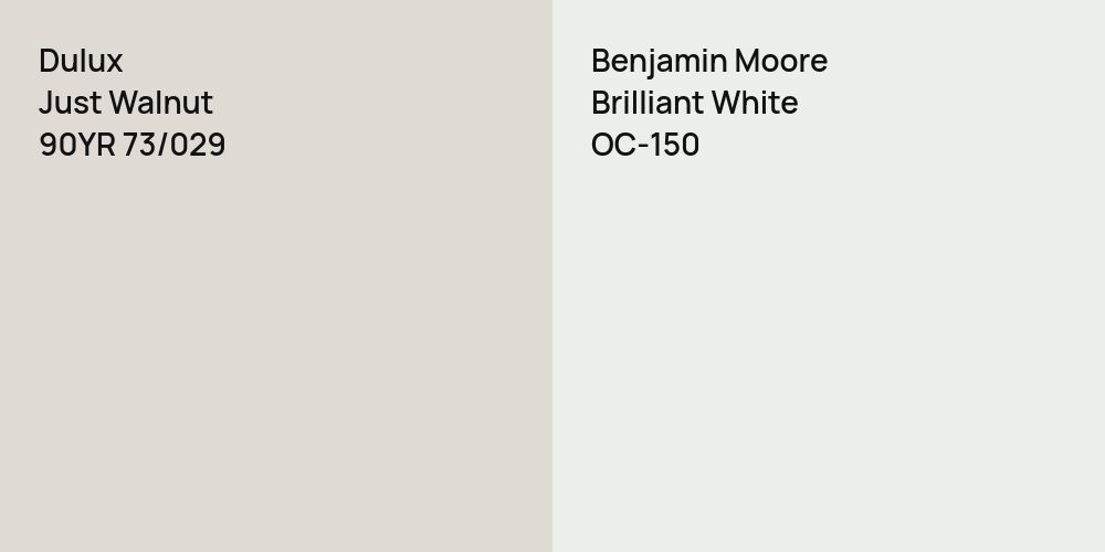 Dulux Just Walnut vs. Benjamin Moore Brilliant White