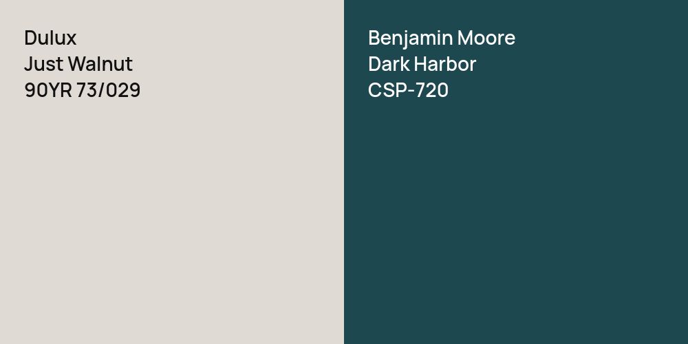 Dulux Just Walnut vs. Benjamin Moore Dark Harbor