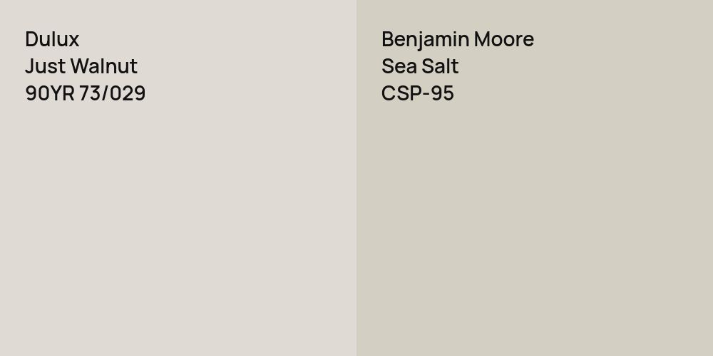 Dulux Just Walnut vs. Benjamin Moore Sea Salt