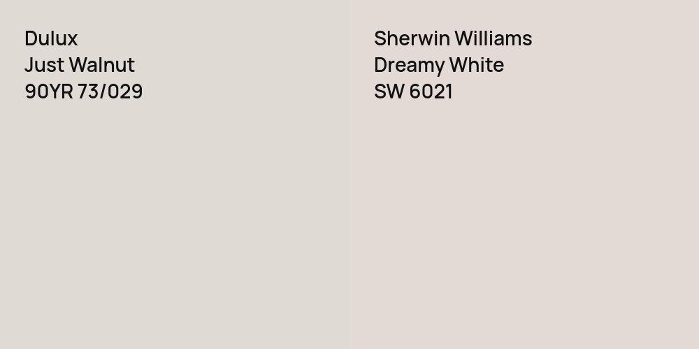 Dulux Just Walnut vs. Sherwin Williams Dreamy White