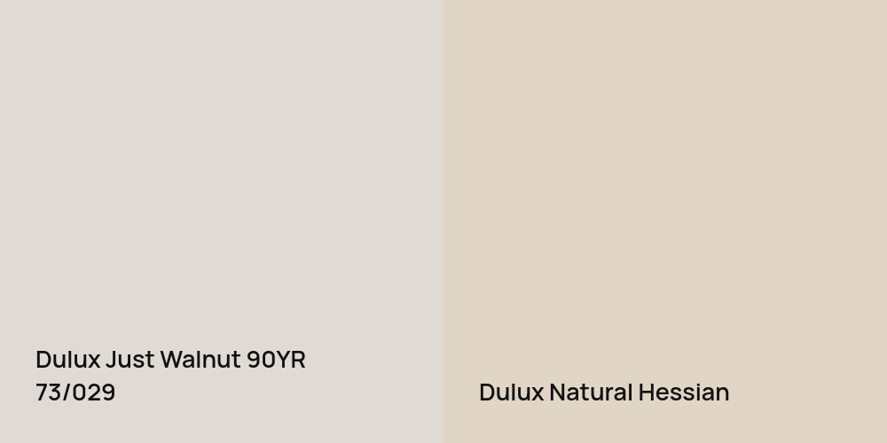 Dulux Just Walnut vs. Dulux Natural Hessian