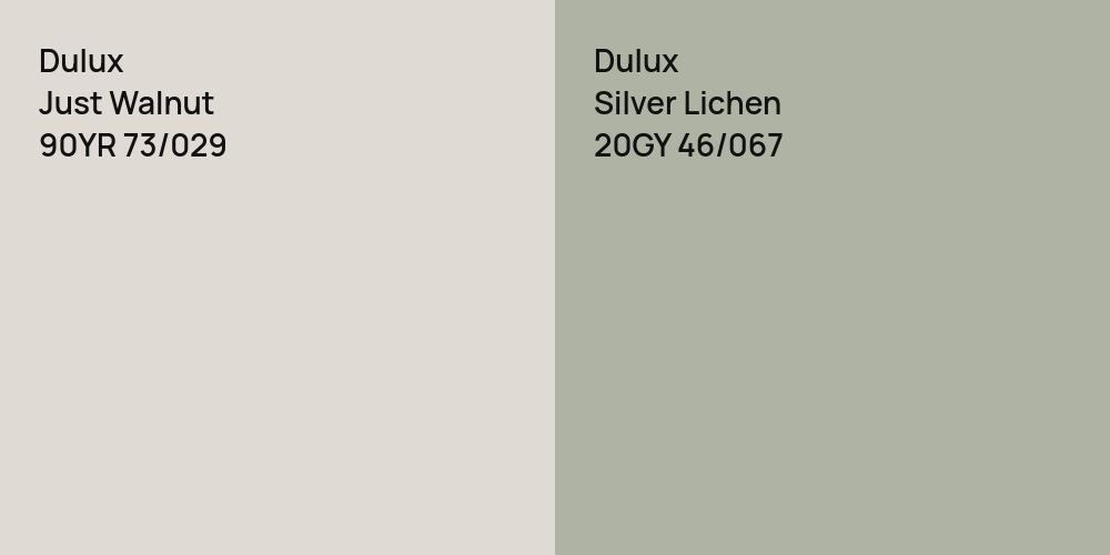 Dulux Just Walnut vs. Dulux Silver Lichen