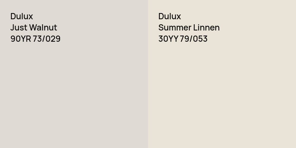 Dulux Just Walnut vs. Dulux Summer Linnen