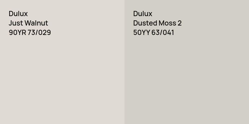 Dulux Just Walnut vs. Dulux Dusted Moss 2