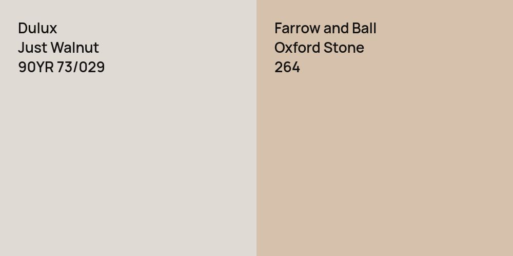 Dulux Just Walnut vs. Farrow and Ball Oxford Stone