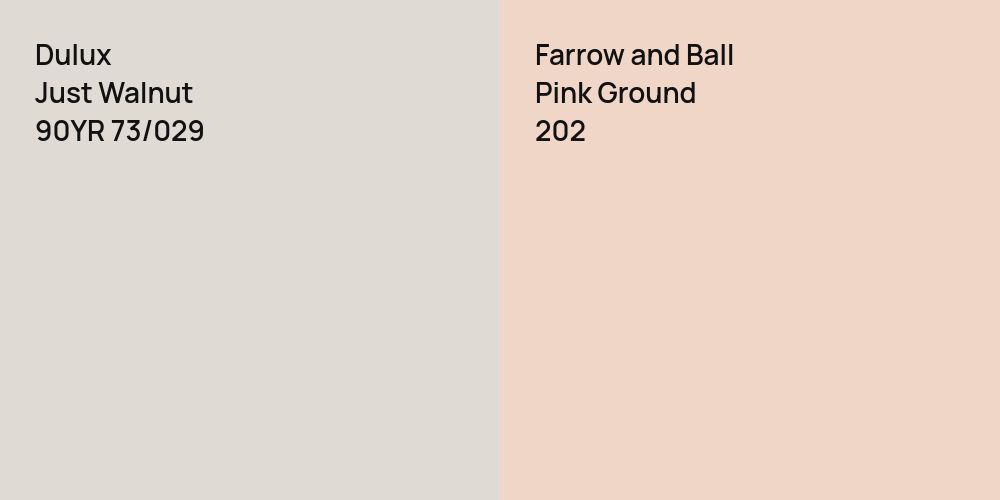 Dulux Just Walnut vs. Farrow and Ball Pink Ground