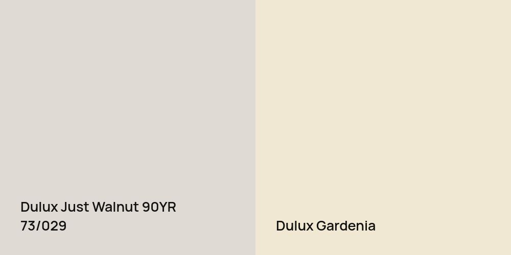 Dulux Just Walnut vs. Dulux Gardenia