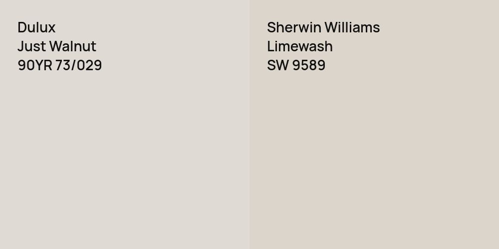 Dulux Just Walnut vs. Sherwin Williams Limewash