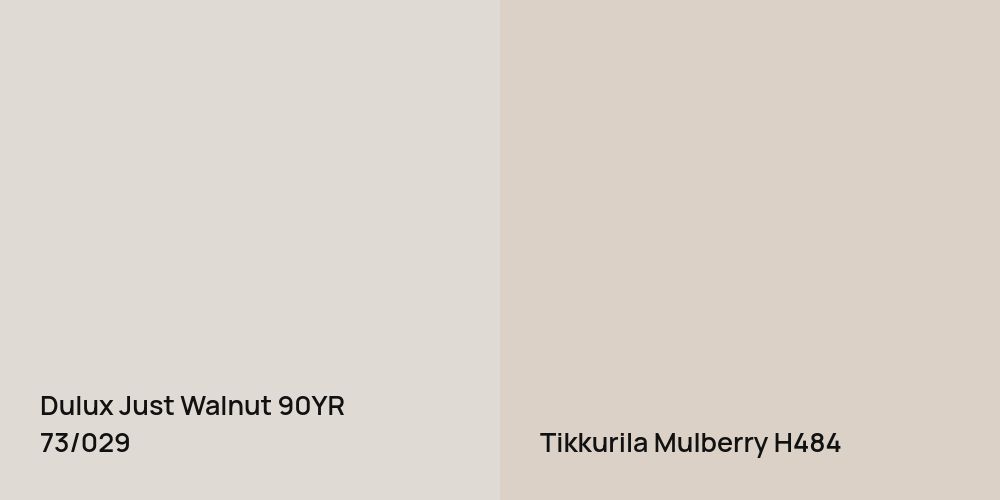 Dulux Just Walnut vs. Tikkurila Mulberry