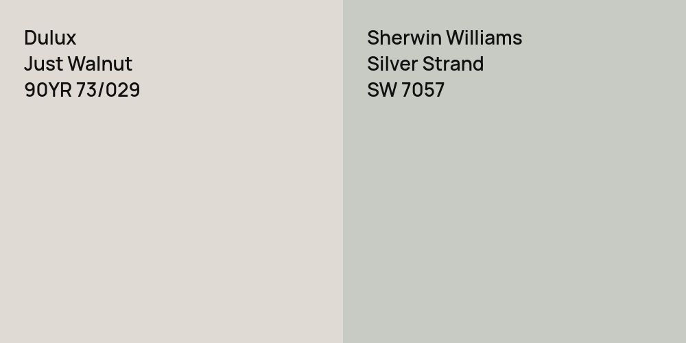 Dulux Just Walnut vs. Sherwin Williams Silver Strand