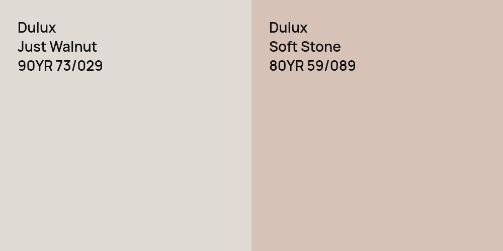 Dulux Just Walnut vs. Dulux Soft Stone