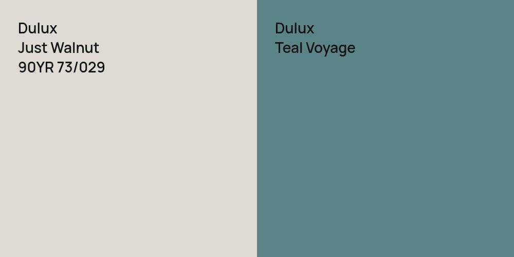 Dulux Just Walnut vs. Dulux Teal Voyage