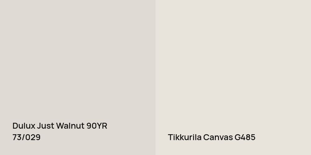 Dulux Just Walnut vs. Tikkurila Canvas