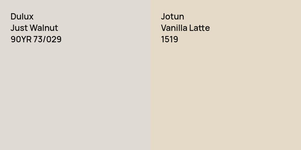 Dulux Just Walnut vs. Jotun Vanilla Latte