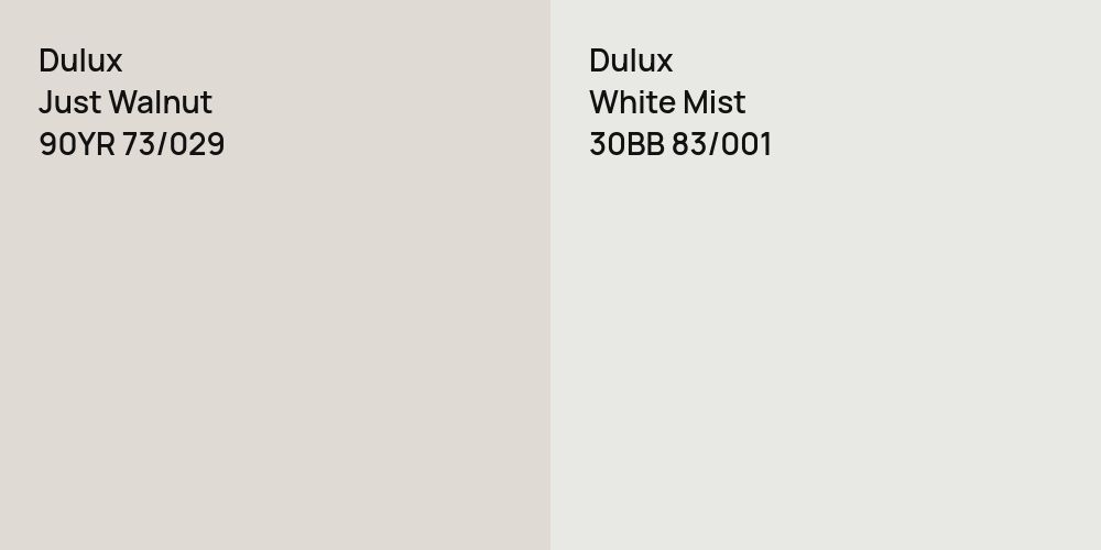 Dulux Just Walnut vs. Dulux White Mist