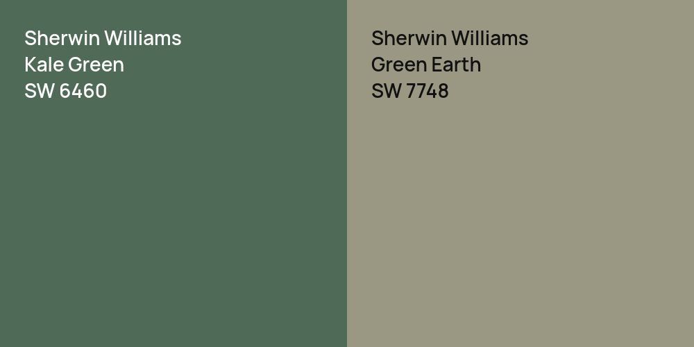 Sherwin Williams Kale Green vs. Sherwin Williams Green Earth