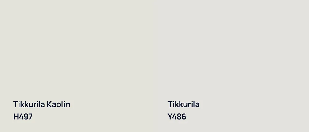 Tikkurila Kaolin H497 vs Tikkurila  Y486