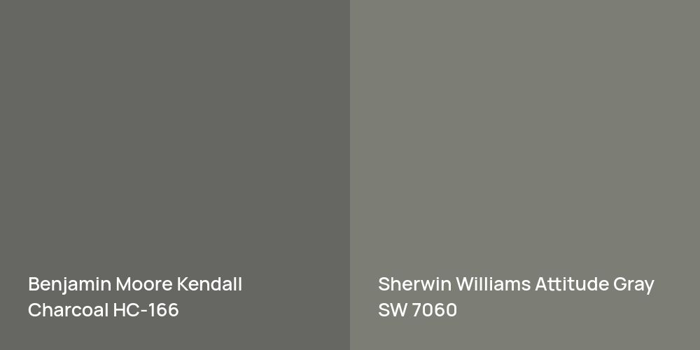 Benjamin Moore Kendall Charcoal vs. Sherwin Williams Attitude Gray