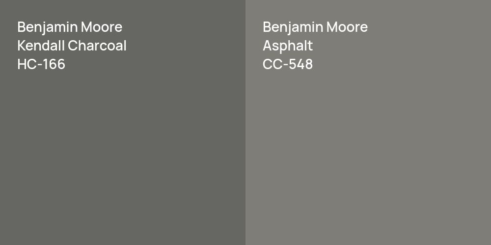 Benjamin Moore Kendall Charcoal vs. Benjamin Moore Asphalt