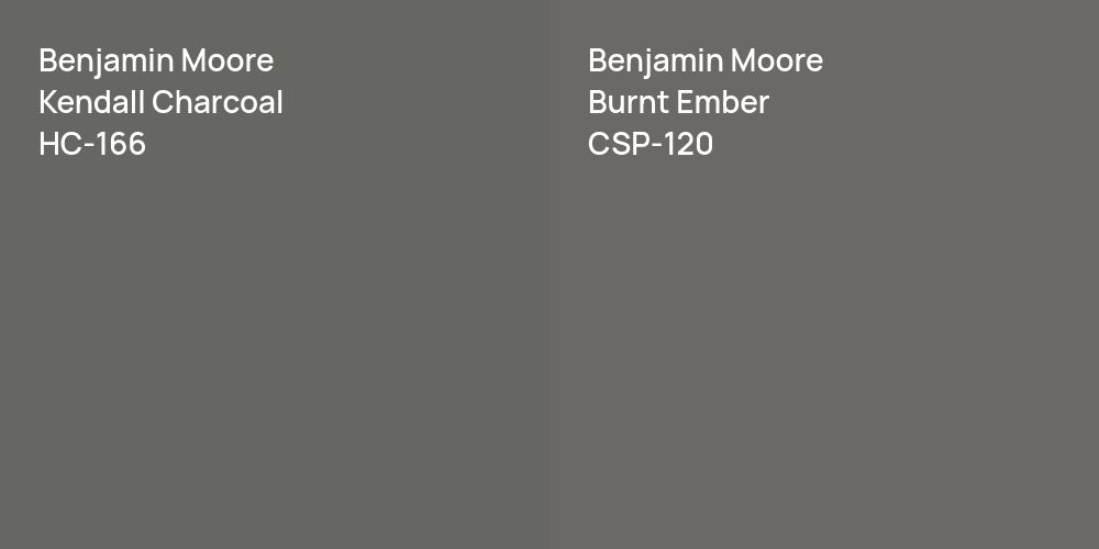 Benjamin Moore Kendall Charcoal vs. Benjamin Moore Burnt Ember