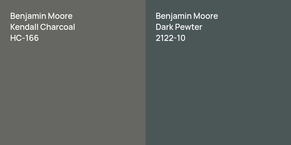 Benjamin Moore Kendall Charcoal vs. Benjamin Moore Dark Pewter