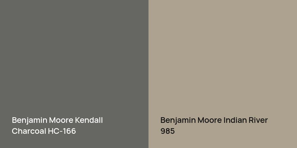 Benjamin Moore Kendall Charcoal vs. Benjamin Moore Indian River