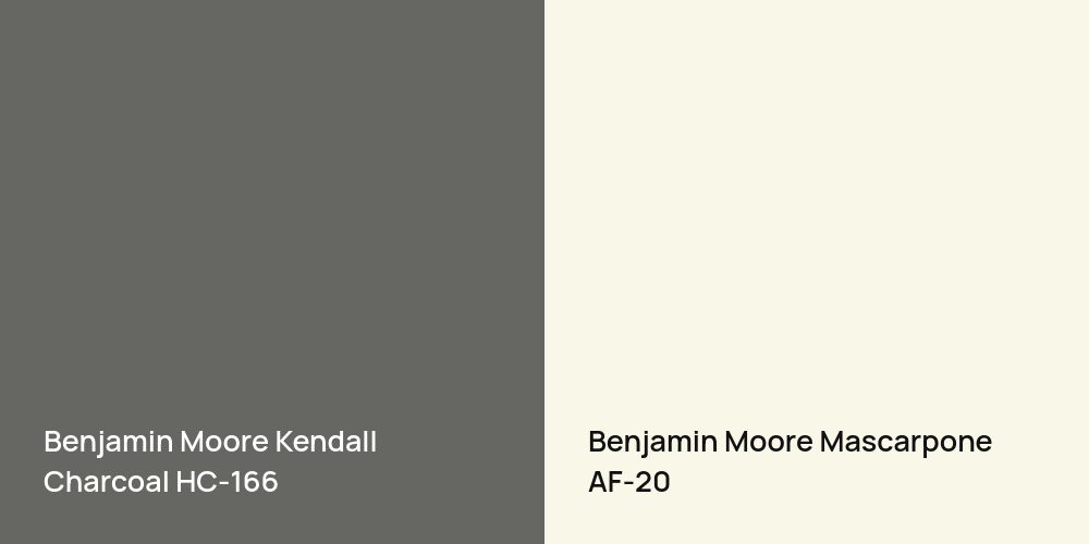 Benjamin Moore Kendall Charcoal vs. Benjamin Moore Mascarpone