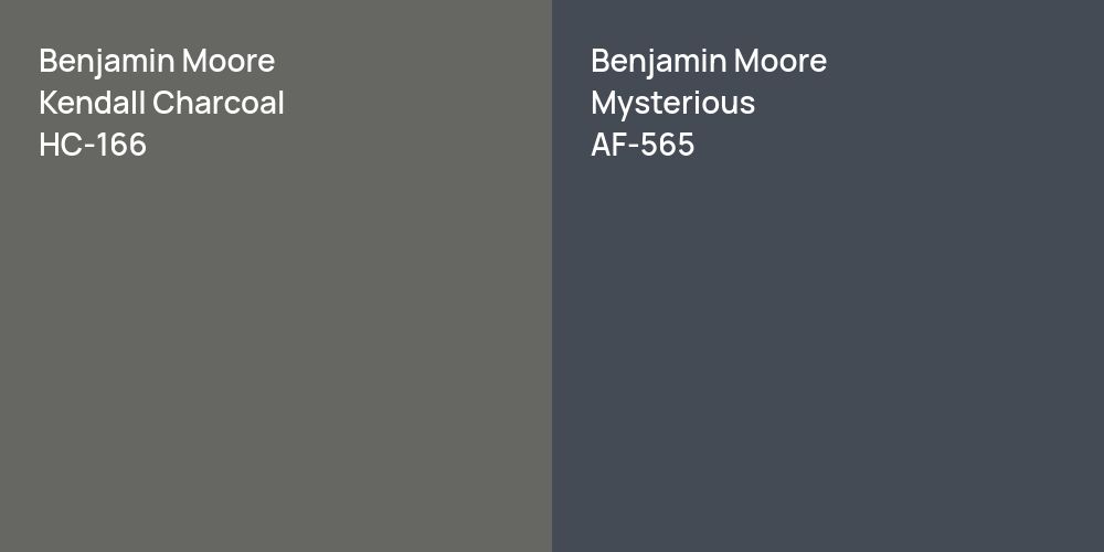 Benjamin Moore Kendall Charcoal vs. Benjamin Moore Mysterious