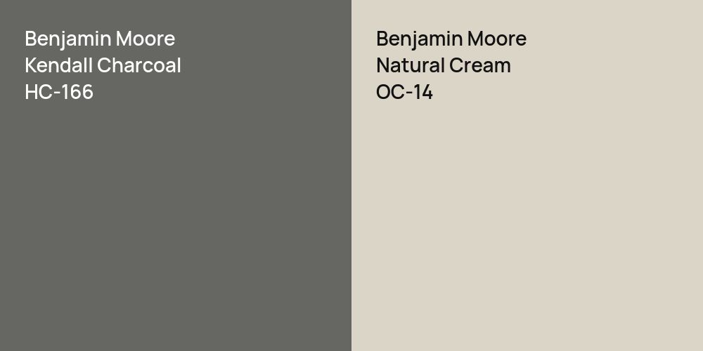 Benjamin Moore Kendall Charcoal vs. Benjamin Moore Natural Cream