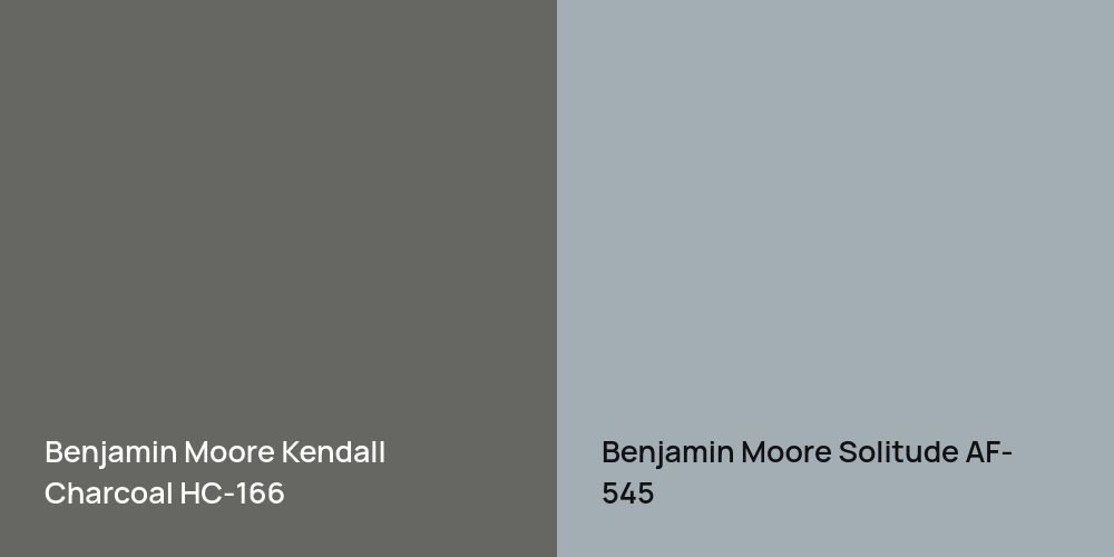 Benjamin Moore Kendall Charcoal vs. Benjamin Moore Solitude