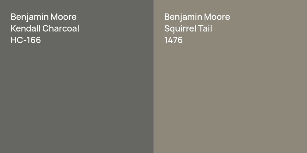 Benjamin Moore Kendall Charcoal vs. Benjamin Moore Squirrel Tail