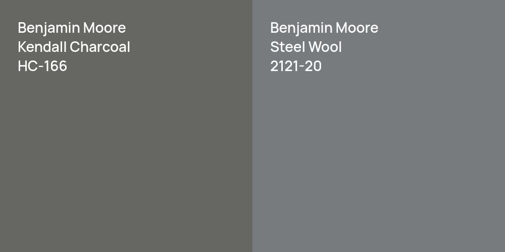 Benjamin Moore Kendall Charcoal vs. Benjamin Moore Steel Wool