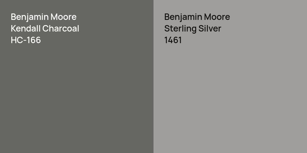 Benjamin Moore Kendall Charcoal vs. Benjamin Moore Sterling Silver