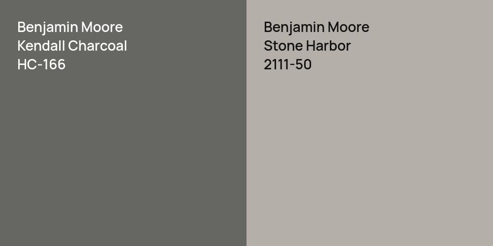 Benjamin Moore Kendall Charcoal vs. Benjamin Moore Stone Harbor