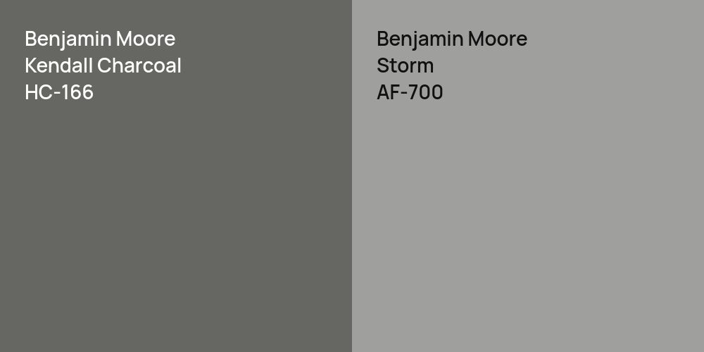 Benjamin Moore Kendall Charcoal vs. Benjamin Moore Storm