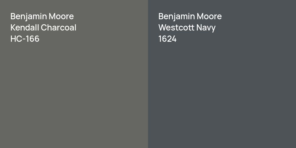 Benjamin Moore Kendall Charcoal vs. Benjamin Moore Westcott Navy