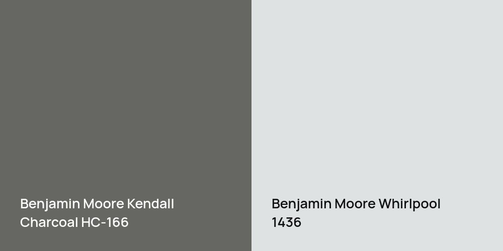 Benjamin Moore Kendall Charcoal vs. Benjamin Moore Whirlpool