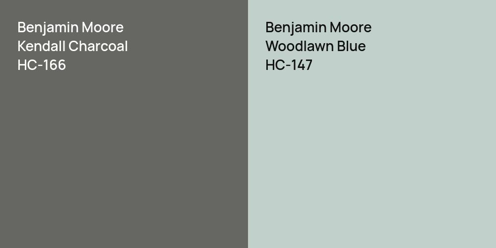 Benjamin Moore Kendall Charcoal vs. Benjamin Moore Woodlawn Blue